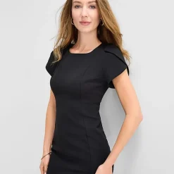 Marc New York Womens Square Neck Short Sleeve Sheath Dress