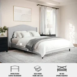 Martha Stewart Amelia Upholstered Platform Bed
