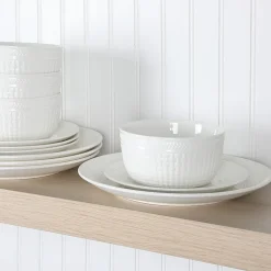Martha Stewart Basketweave 12-pc. Ceramic Dinnerware Set