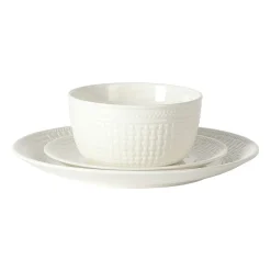 Martha Stewart Basketweave 12-pc. Ceramic Dinnerware Set