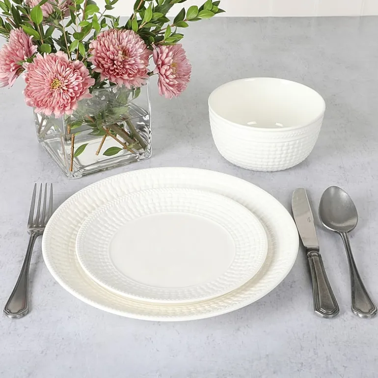Martha Stewart Basketweave 12-pc. Ceramic Dinnerware Set