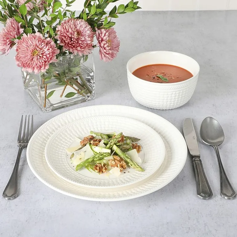 Martha Stewart Basketweave 12-pc. Ceramic Dinnerware Set