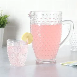Martha Stewart Chauncey Hobnail Glass Serving Pitcher