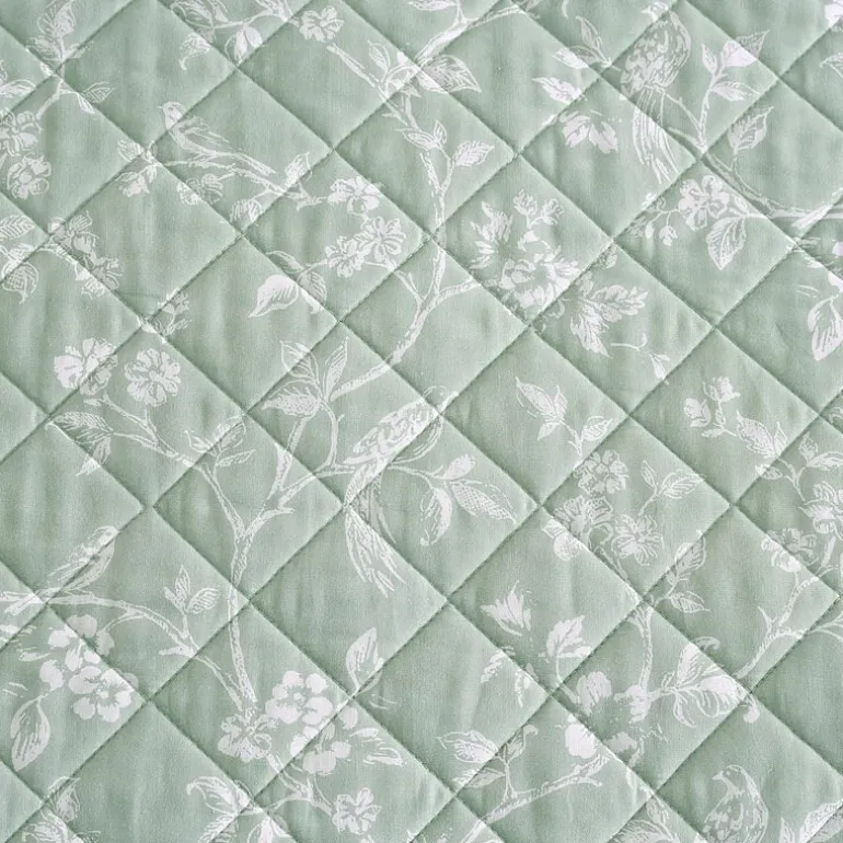 Martha Stewart French Bird Floral Easy Care Quilt Set
