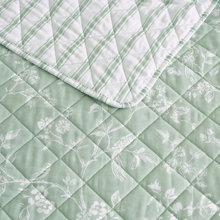 Martha Stewart French Bird Floral Easy Care Quilt Set
