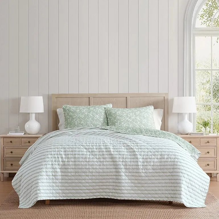 Martha Stewart French Bird Floral Easy Care Quilt Set