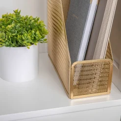 Martha Stewart Gold Mesh Single File Holder