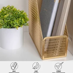 Martha Stewart Gold Mesh Single File Holder