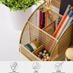 Martha Stewart Gold Small Desktop Organizer
