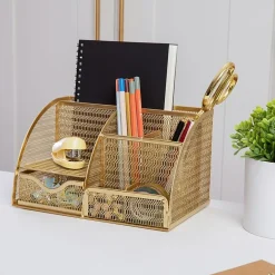 Martha Stewart Gold Small Desktop Organizer