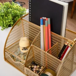 Martha Stewart Gold Small Desktop Organizer