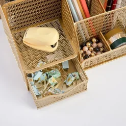 Martha Stewart Gold Small Desktop Organizer