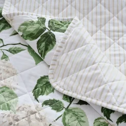 Martha Stewart Hydrangea Floral Easy Care Quilt Set