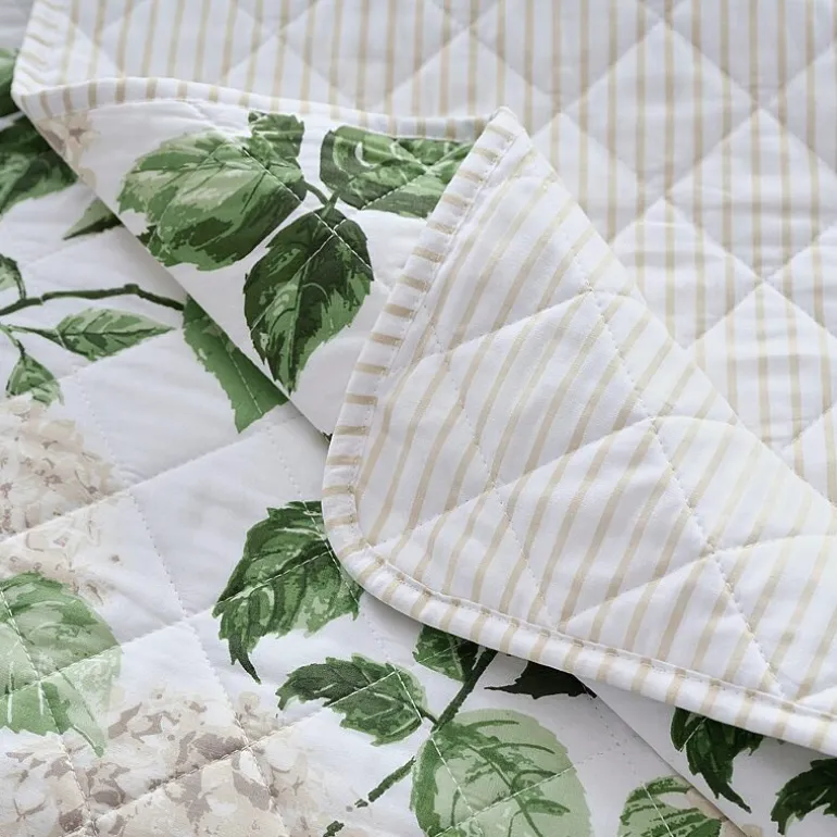 Martha Stewart Hydrangea Floral Easy Care Quilt Set