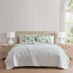 Martha Stewart Hydrangea Floral Easy Care Quilt Set