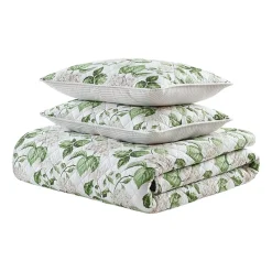 Martha Stewart Hydrangea Floral Easy Care Quilt Set
