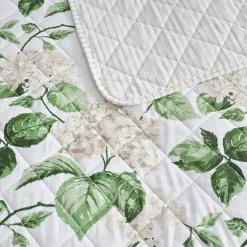 Martha Stewart Hydrangea Floral Easy Care Quilt Set