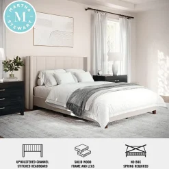 Martha Stewart Kay Upholstered Platform Bed