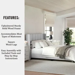 Martha Stewart Kay Upholstered Platform Bed