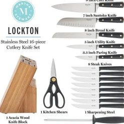 Martha Stewart Lockton 16-pc. Knife Block Set