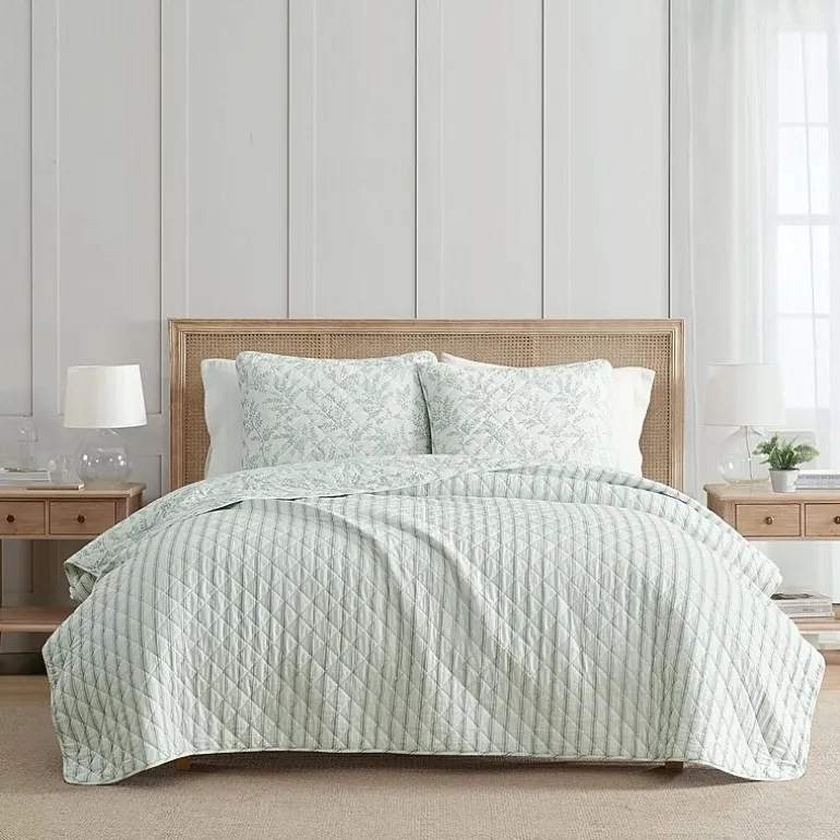 Martha Stewart Murray Leaves Easy Care Quilt Set