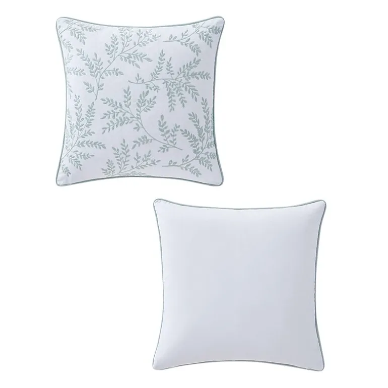 Martha Stewart Murray Leaves Embroidered 18x18 Square Throw Pillow