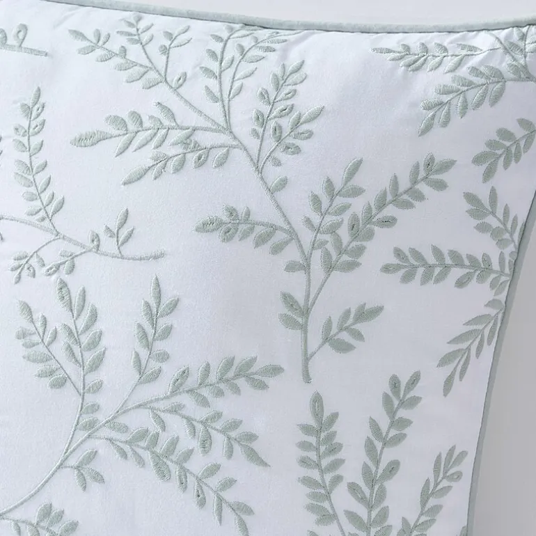 Martha Stewart Murray Leaves Embroidered 18x18 Square Throw Pillow