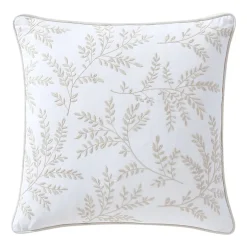 Martha Stewart Murray Leaves Embroidered 18x18 Square Throw Pillow