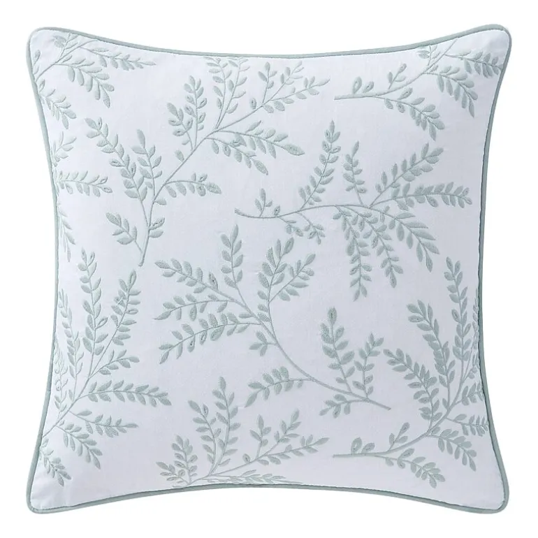 Martha Stewart Murray Leaves Embroidered 18x18 Square Throw Pillow
