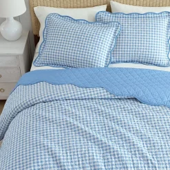 Martha Stewart Olivia Gingham Easy Care Quilt Set