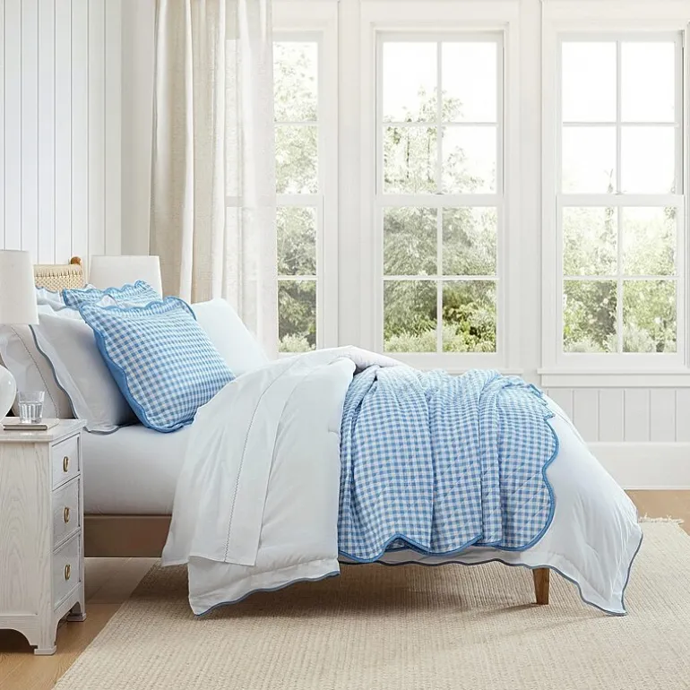 Martha Stewart Olivia Gingham Easy Care Quilt Set