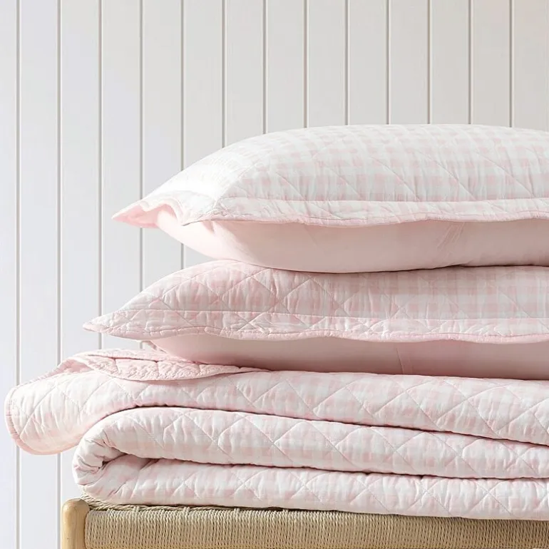 Martha Stewart Olivia Gingham Easy Care Quilt Set