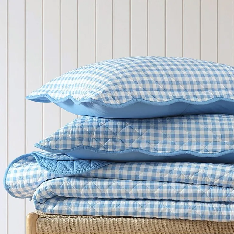 Martha Stewart Olivia Gingham Easy Care Quilt Set