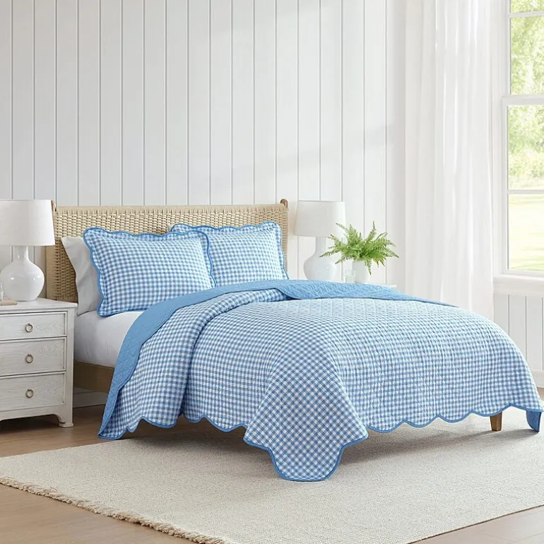 Martha Stewart Olivia Gingham Easy Care Quilt Set