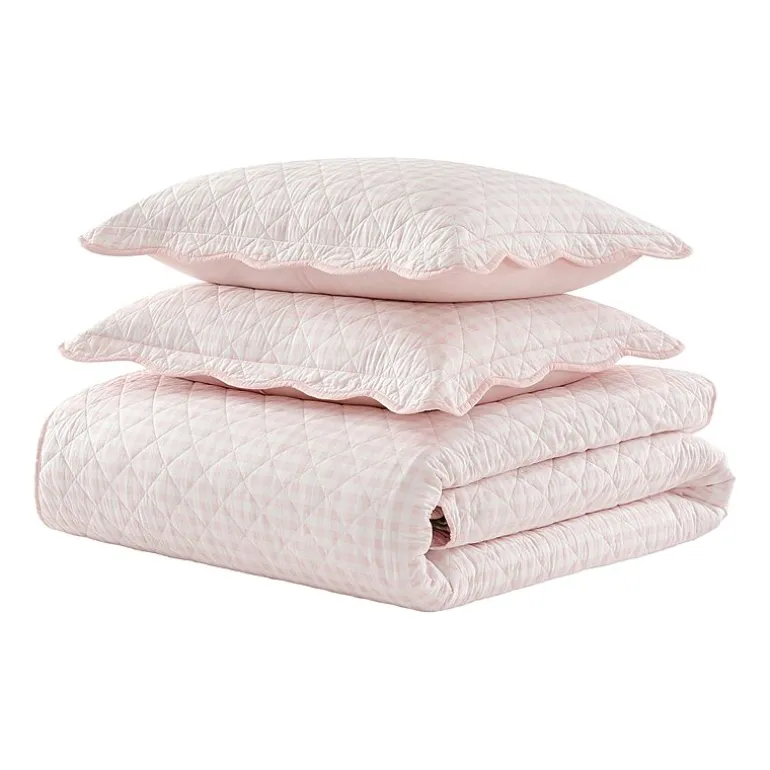 Martha Stewart Olivia Gingham Easy Care Quilt Set