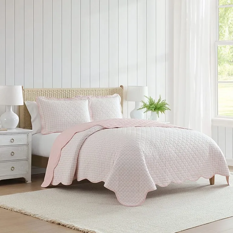 Martha Stewart Olivia Gingham Easy Care Quilt Set