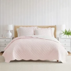 Martha Stewart Olivia Gingham Easy Care Quilt Set