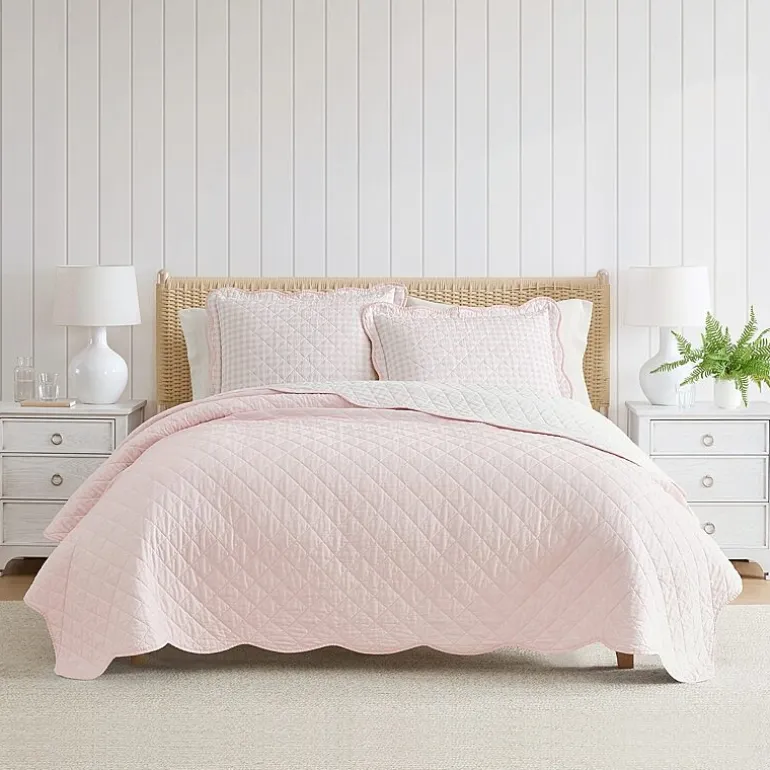 Martha Stewart Olivia Gingham Easy Care Quilt Set