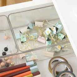 Martha Stewart 3 Pack Clear Bins With White MDF Lids