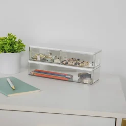 Martha Stewart 3 Pack Clear Bins With White MDF Lids