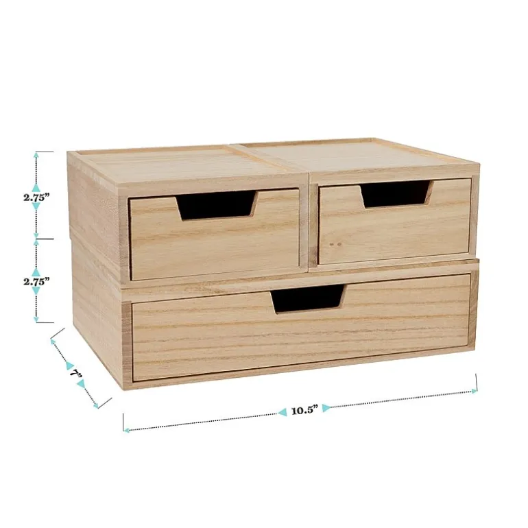 Martha Stewart 3 Pack Wood Box With Drawers