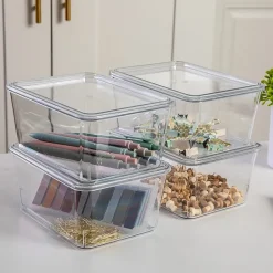Martha Stewart 4 Pack 6.75X5 Clear Boxes And Lids