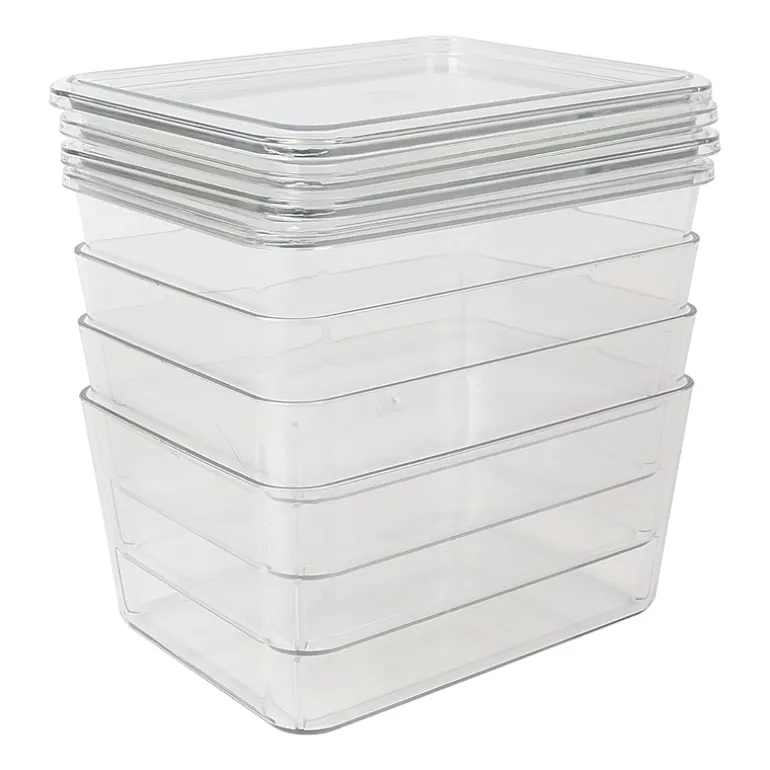 Martha Stewart 4 Pack 6.75X5 Clear Boxes And Lids
