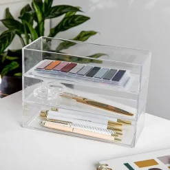 Martha Stewart 3 Pack 3X7.5 Clear Desk Organizer