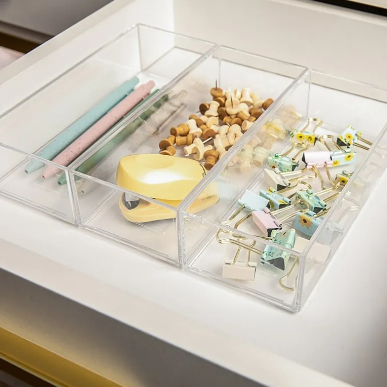 Martha Stewart 3 Pack 3X7.5 Clear Desk Organizer