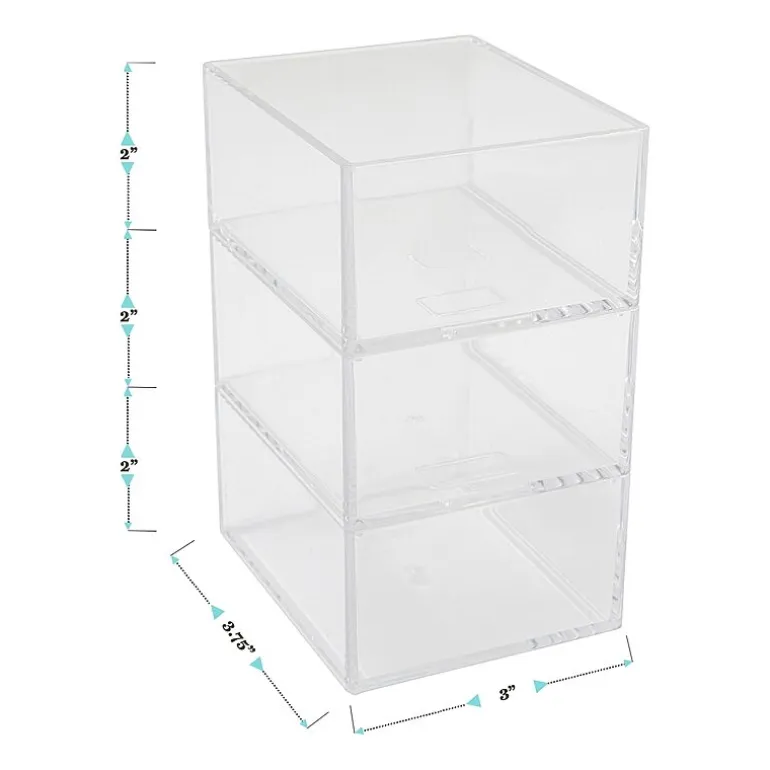 Martha Stewart 3 Pack 3X3.75 Clear Organizer