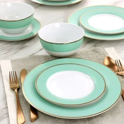 Martha Stewart 12-pc. Martha Blue Gracie Lane Ceramic Dinnerware Set