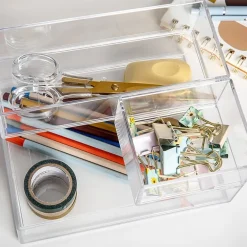 Martha Stewart 3 Piece Clear Desktop Organizers