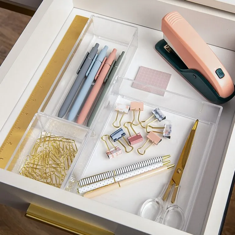 Martha Stewart 3 Piece Clear Desktop Organizers