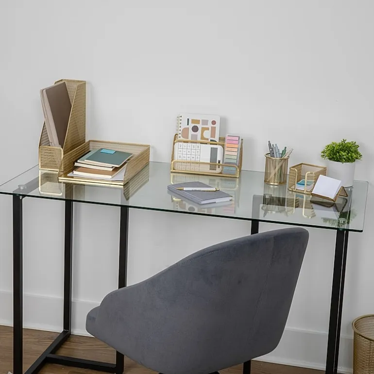 Martha Stewart 6 Piece Gold Desk Organizer Set